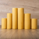 Hand Rolled Beeswax Pillar Candles - 21cm x Wide