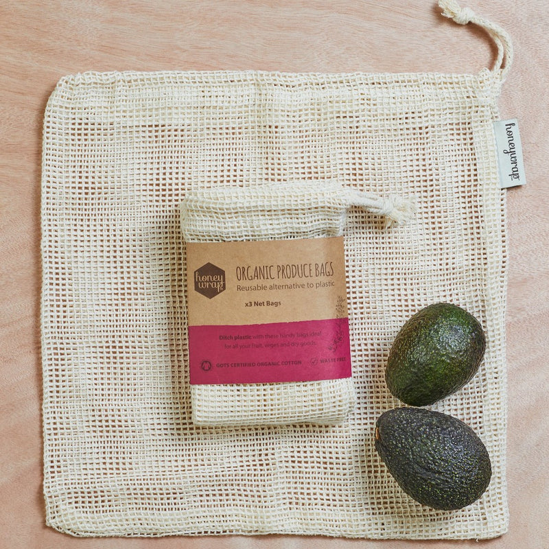 Honeywrap Three Pack Organic Cotton Produce Bags