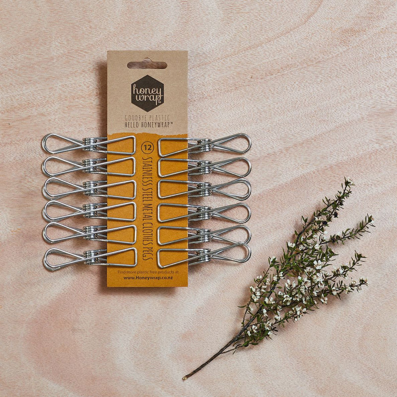 Honeywrap 12 Stainless Steel Pegs - Card